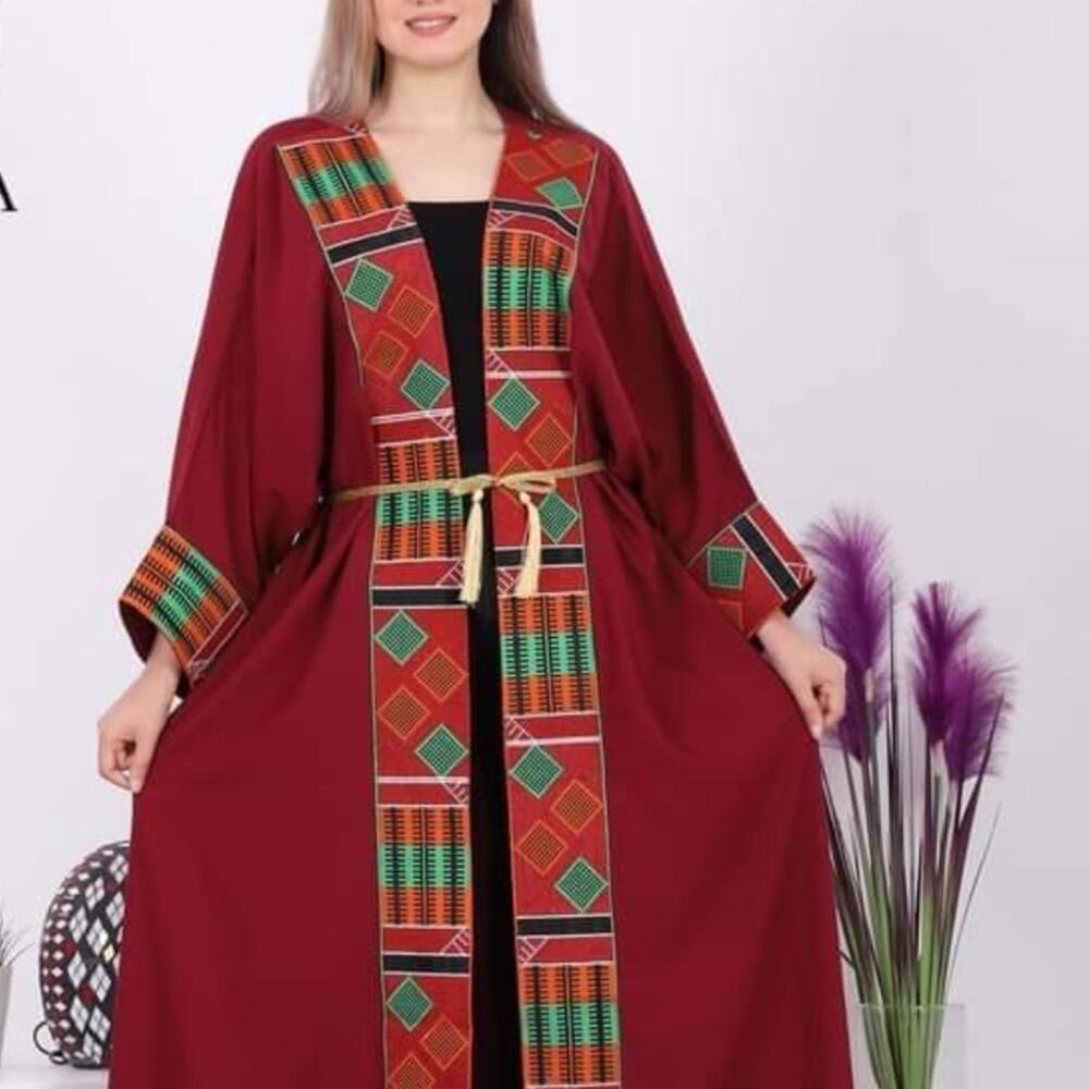 New kanfa embroidery abaya dress /long cardigan